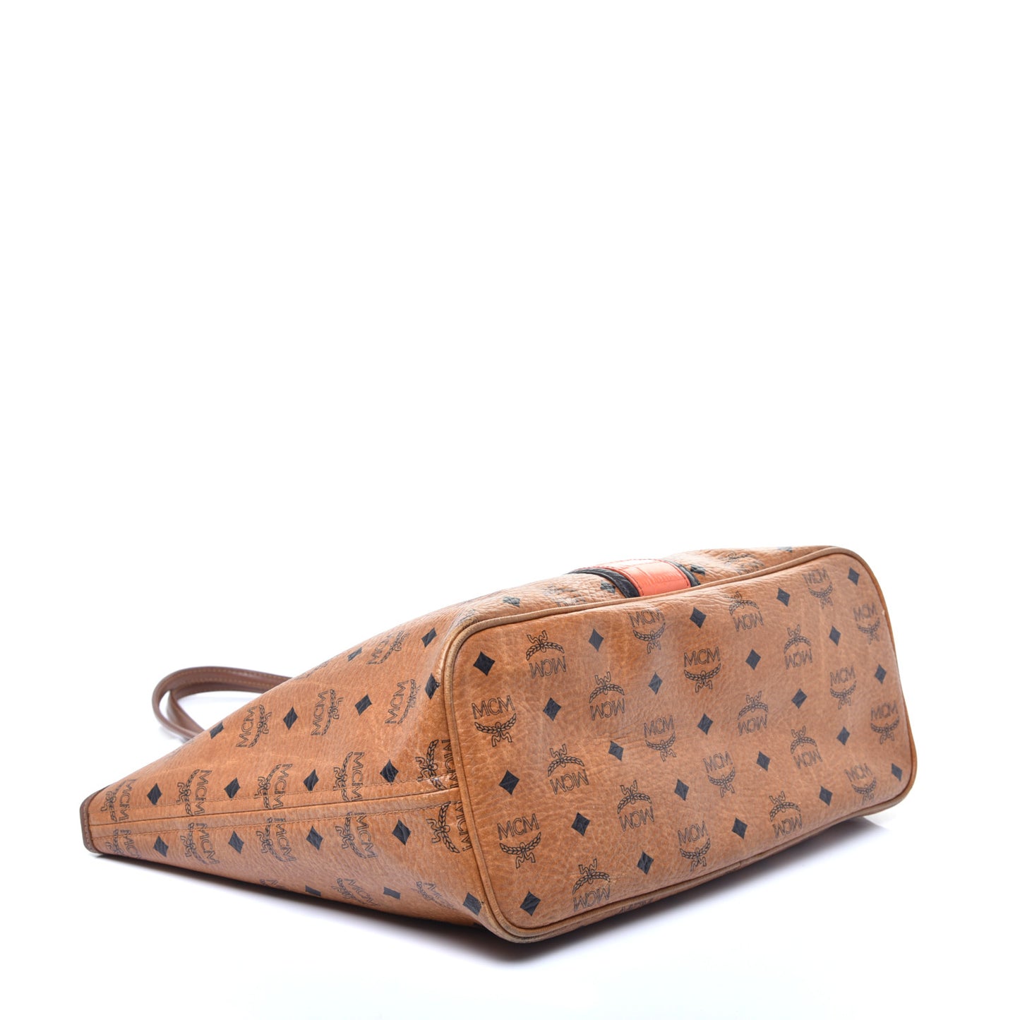 Visetos Crocodile Embossed Medium Liz Shopper Tote Cognac