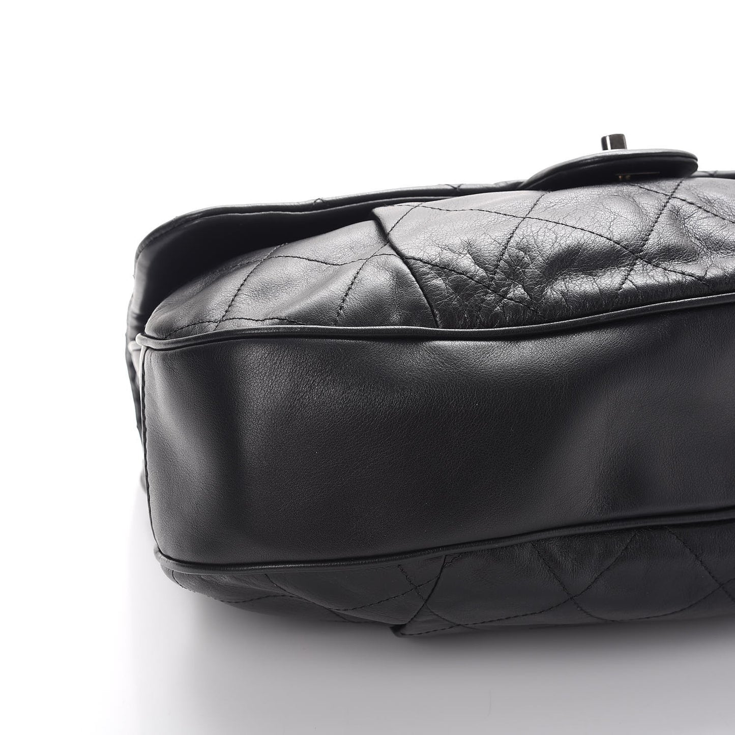 Calfskin Coco Pleats Flap Black