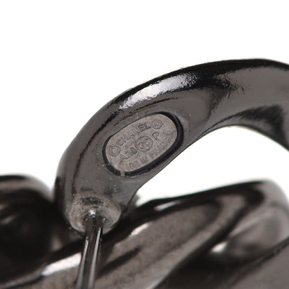Chanel Metal CC Pick Drop Earrings Ruthenium 4 of 5