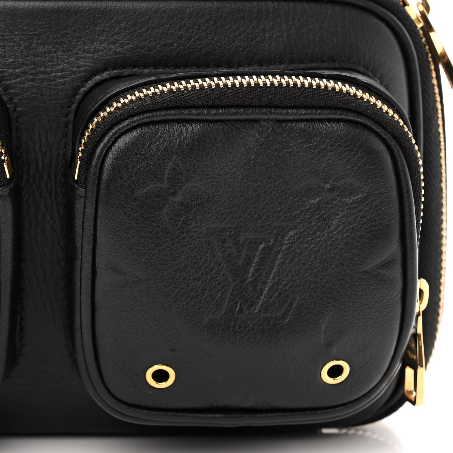 Louis Vuitton Calfskin Monogram Embossed Utility Bag Black 7 of 9