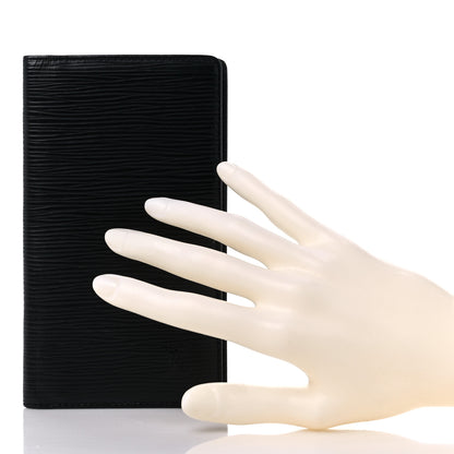 Louis Vuitton Epi Checkbook Organizer Wallet Black 2 of 13