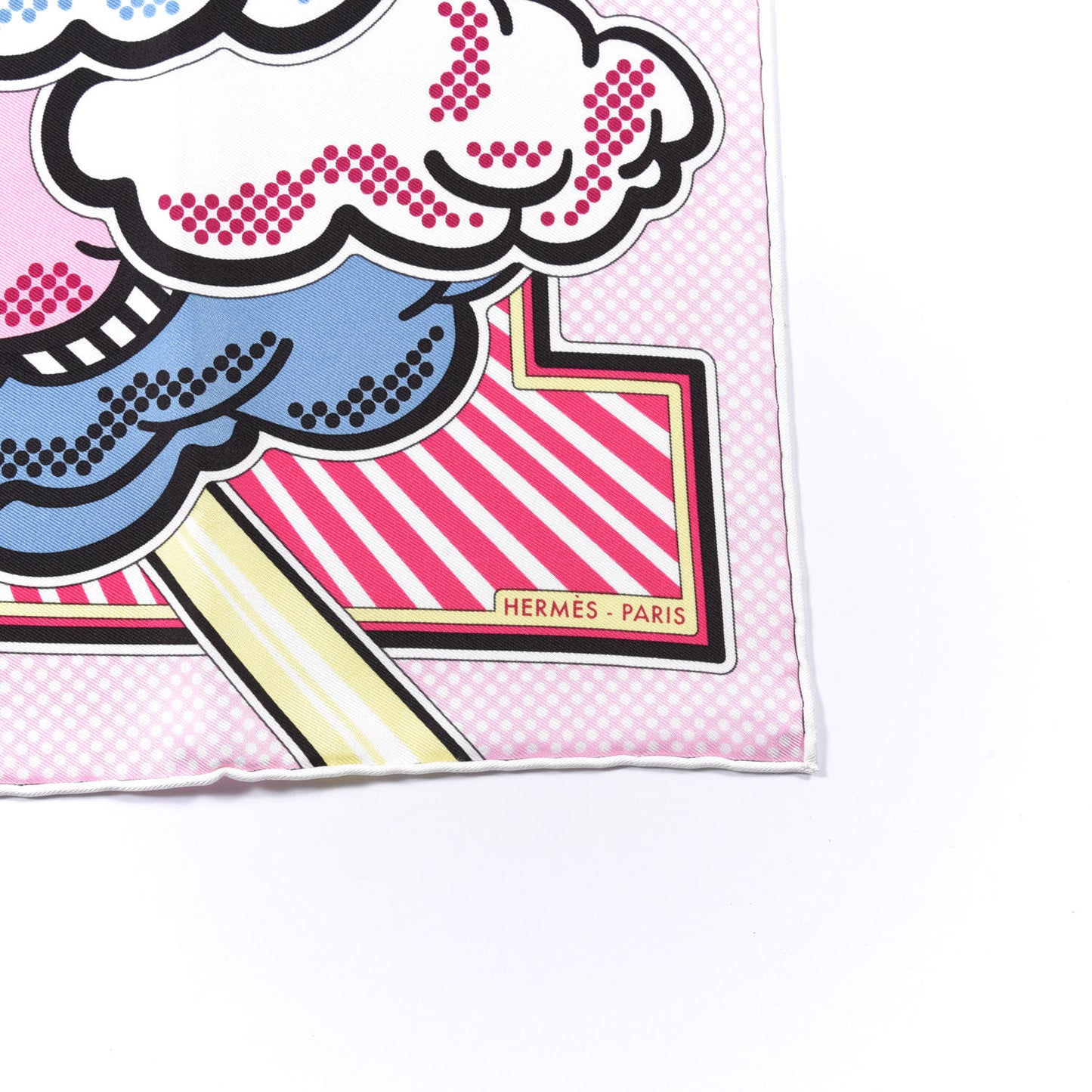 Silk Pegase Pop Pocket Square Rose Bleu Jean Jaune