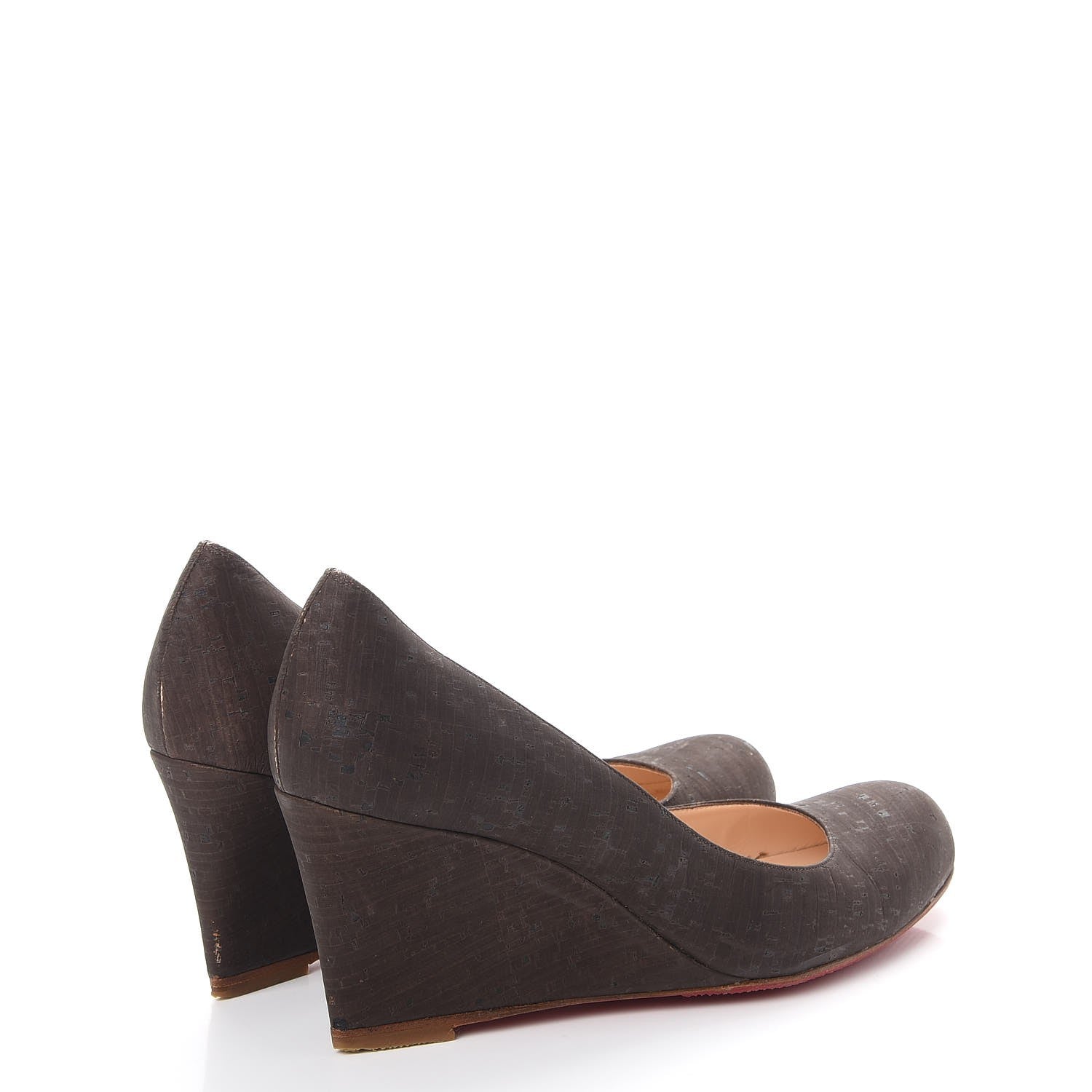 Christian Louboutin Cork Miss Boxe Wedges 39.5 Brown 4 of 14