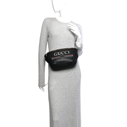 Gucci Grained Calfskin Logo Belt Bag Black 2 of 11