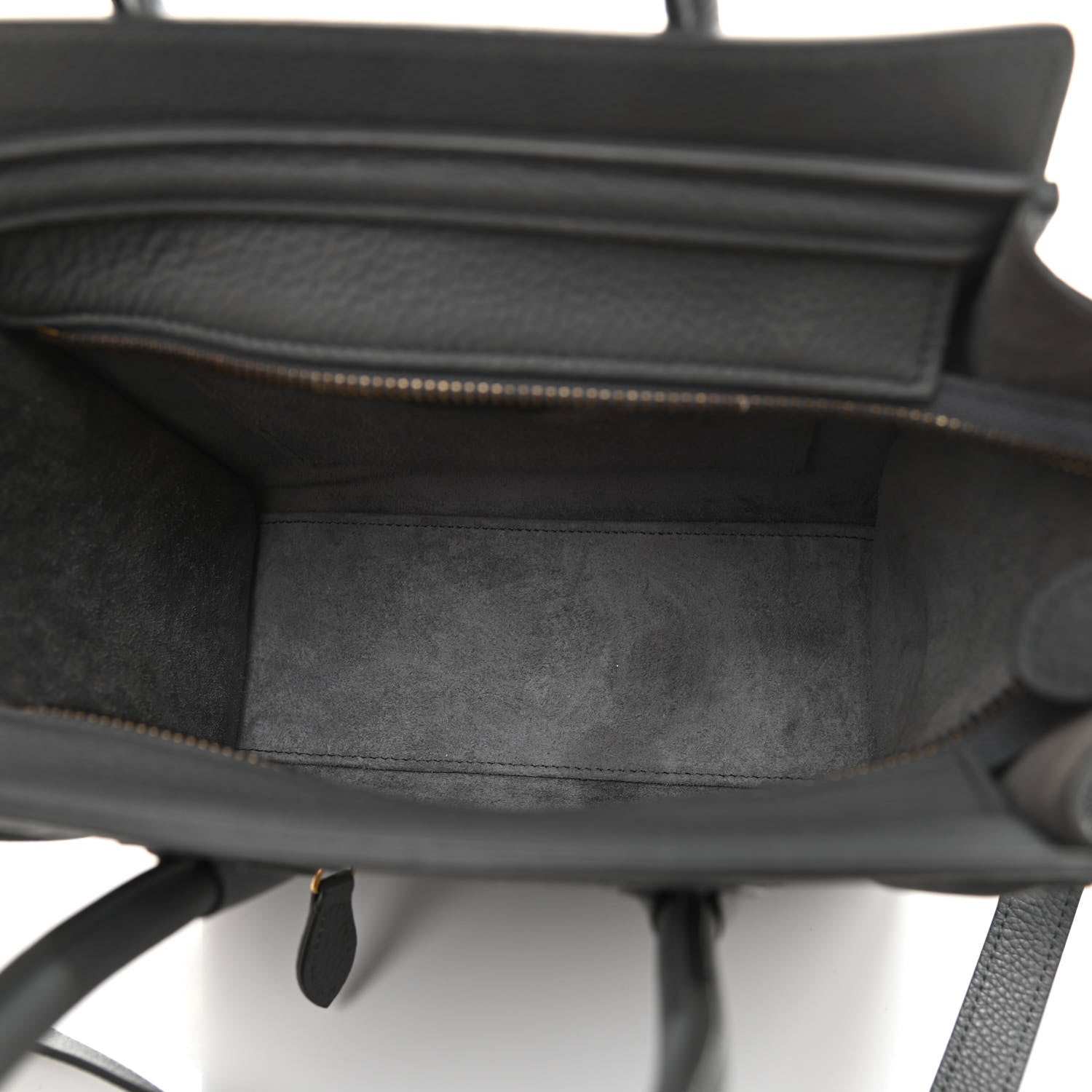 Celine Drummed Calfskin Nano Luggage Kohl 5 of 10