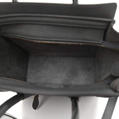 Celine Drummed Calfskin Nano Luggage Kohl 5 of 10