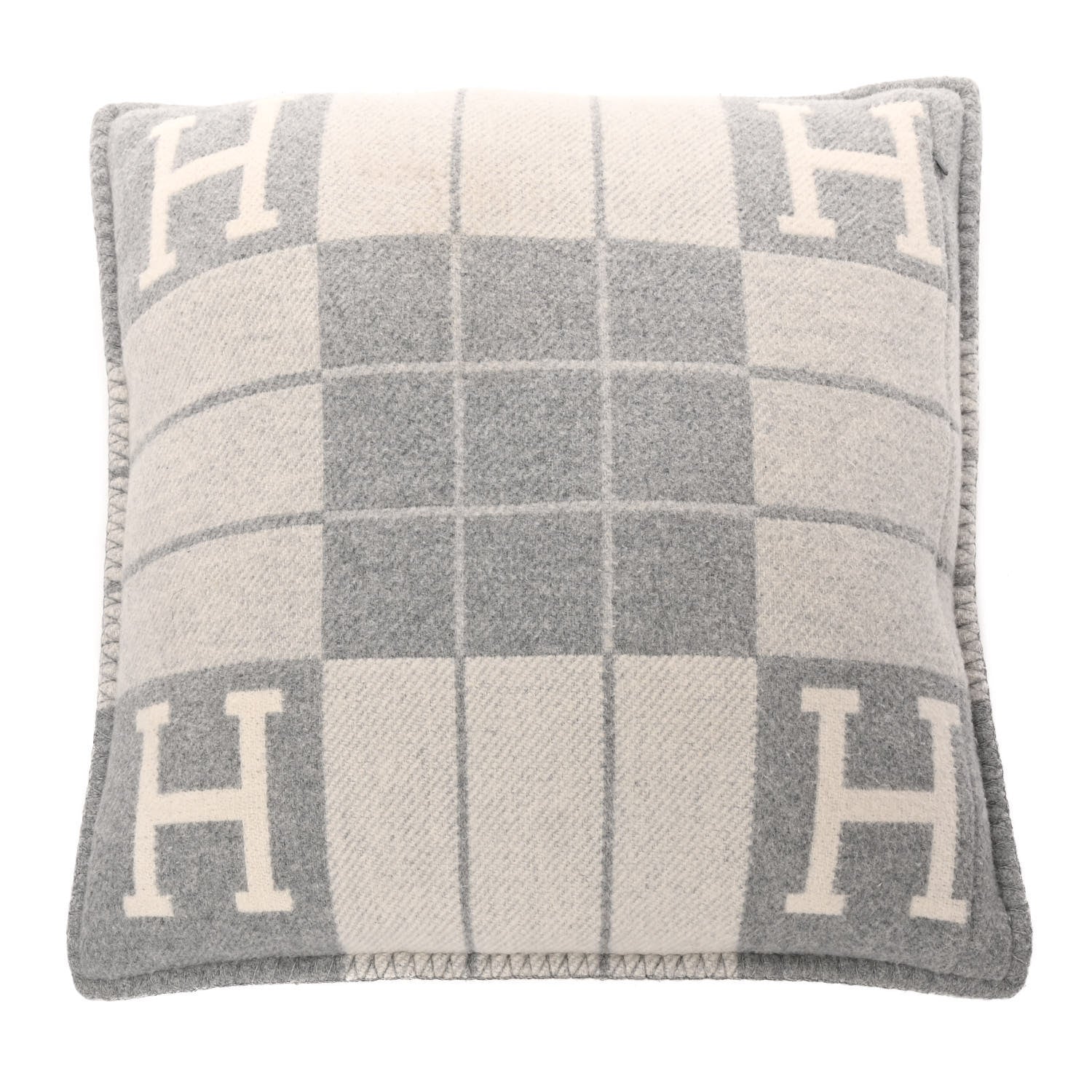 Hermes Wool Cashmere Avalon III Pillow PM Ecru Gris Clair 2 of 4