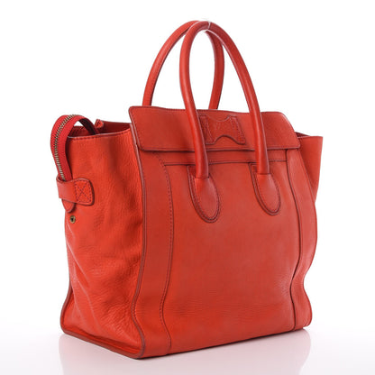 Celine Pebbled Calfskin Mini Luggage Red 3 of 9