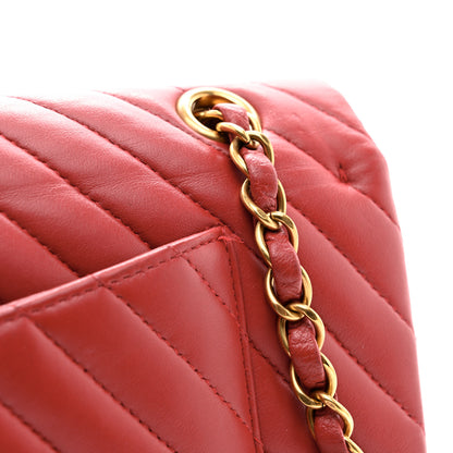 Chanel Lambskin Chevron Quilted Medium Double Flap Red 12 of 12