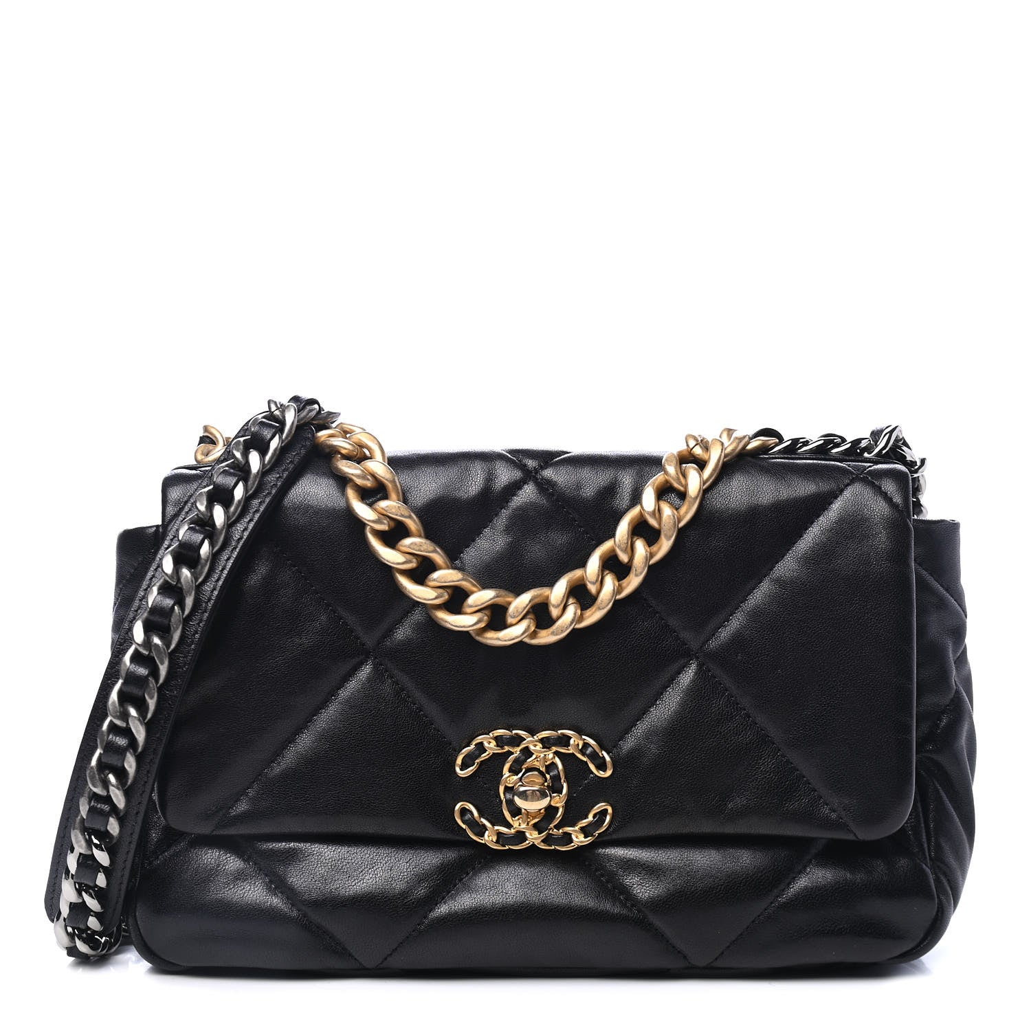 Chanel Goatskin Quilted Medium Chanel 19 Flap Black 1 of 4