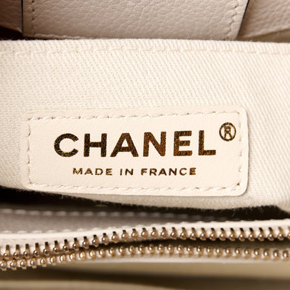 Chanel Grained Calfskin Small Bi-Color Neo Executive Shopper Tote Black Beige 6 of 13