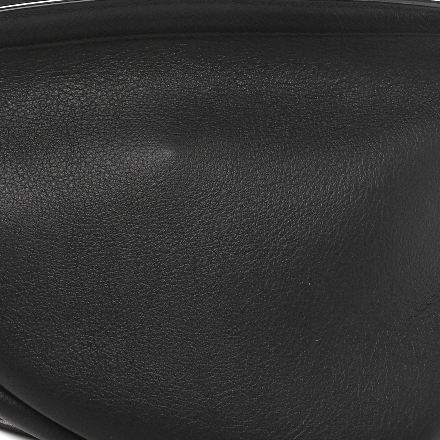 The Row Smooth Calfskin Small Slouchy Banana Bag Black 8 of 10