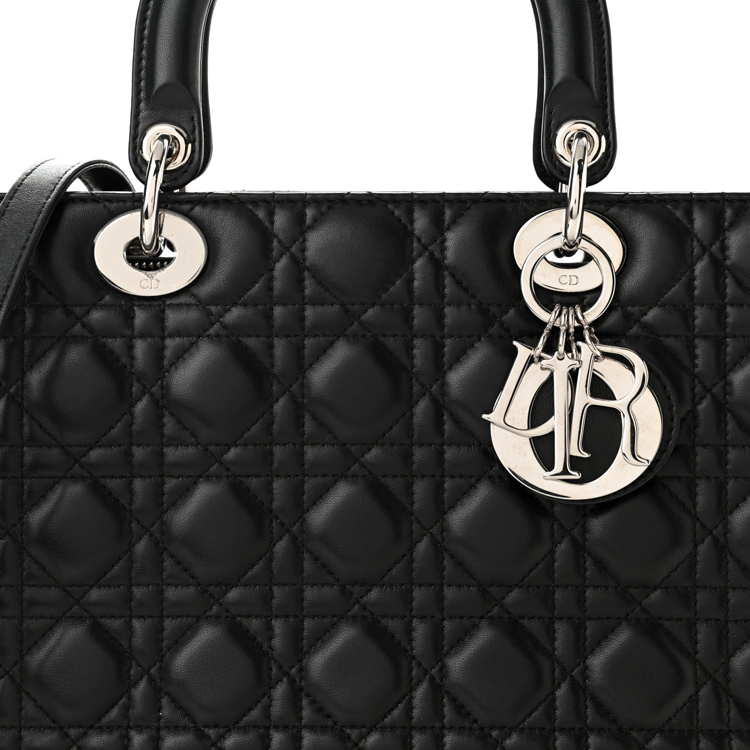 Christian Dior Lambskin Cannage Large Lady Dior Black 8 of 10