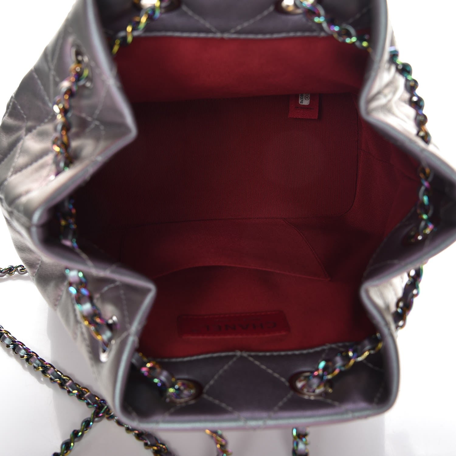 Chanel Iridescent Lambskin Calfskin Small Quilted Gabrielle Backpack Light Purple 5 of 8
