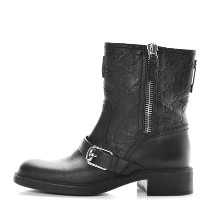 Gucci Guccissima Short Zip Boots 37 Black 1 of 11