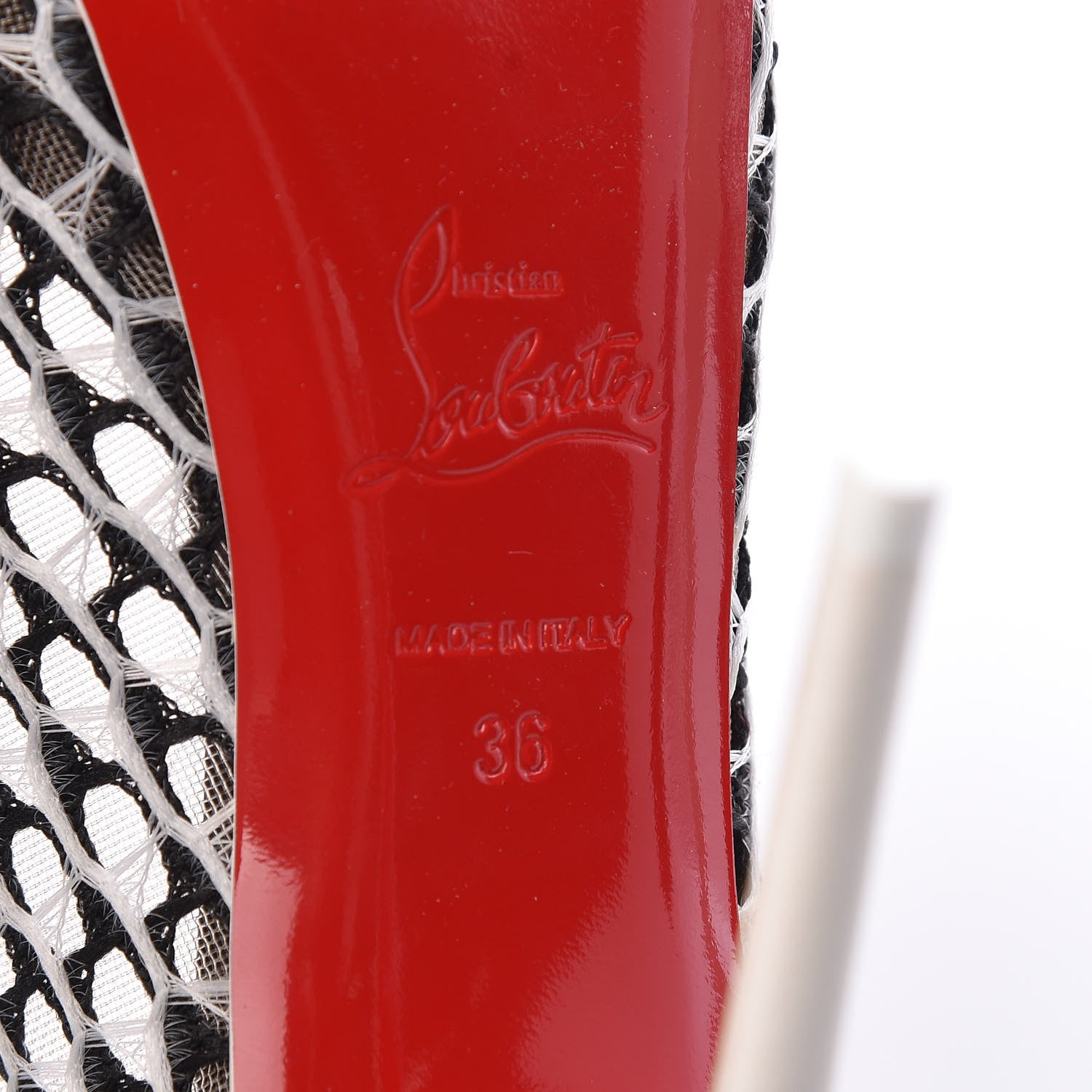 Christian Louboutin Maxi Fishnet Very Lace 120 Pumps 36 Version Latte Black 6 of 10