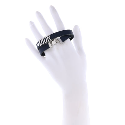 Christian Dior Calfskin Dior Clover Double Bracelet Navy 2 of 5