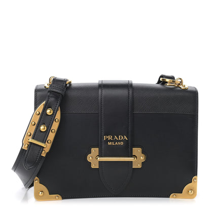 Prada City Calf Saffiano Large Cahier Bag Black 1 of 10
