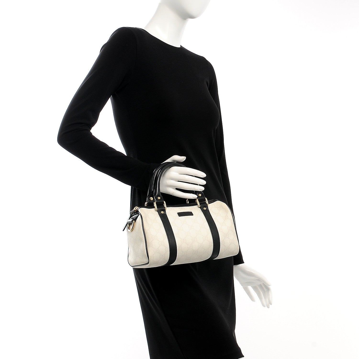 Gucci GG Plus Monogram Small Joy Boston White Black 2 of 7
