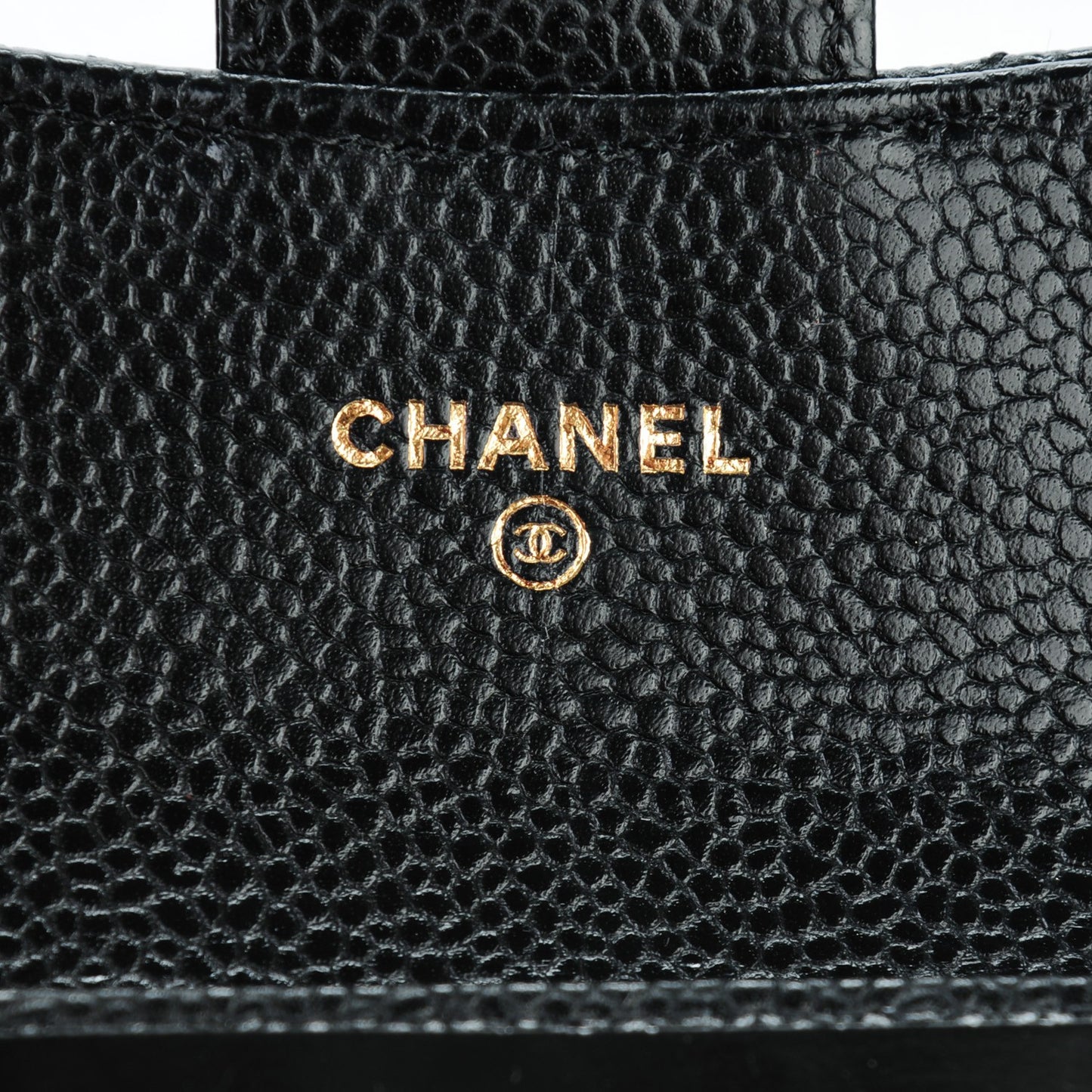 Caviar Quilted Flap Card Holder Black
