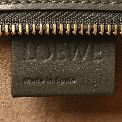 Loewe Shiny Calfskin Mini Cropped Puzzle Fold Tote Dark Khaki Green 6 of 10
