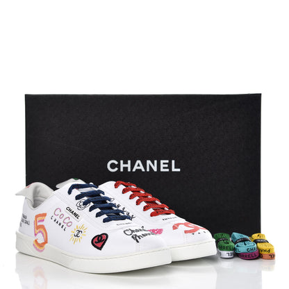Chanel x Pharrell Williams Mens Canvas Graffiti Sneakers 44 9 of 10
