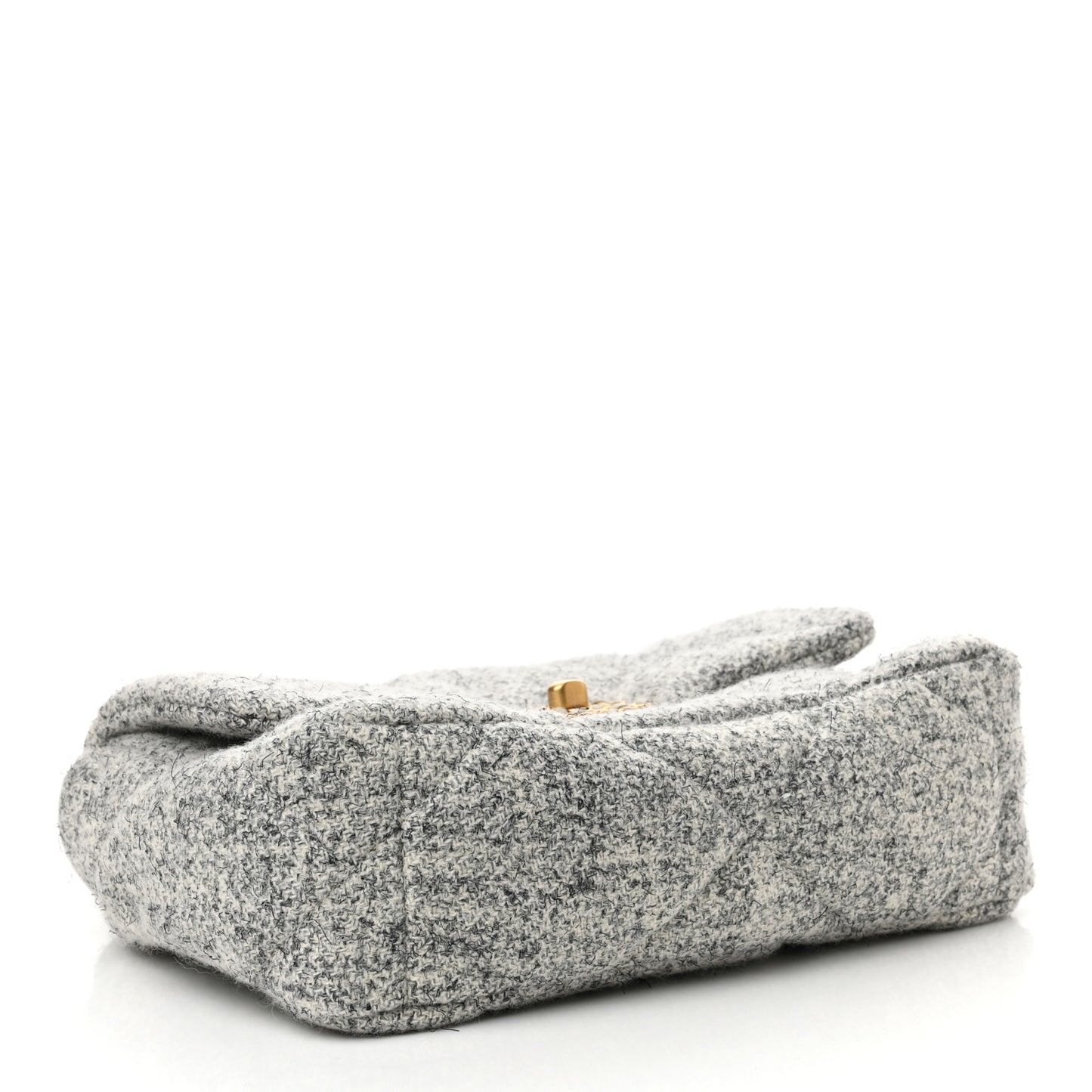 Tweed Quilted Medium Chanel 19 Flap Grey Ecru