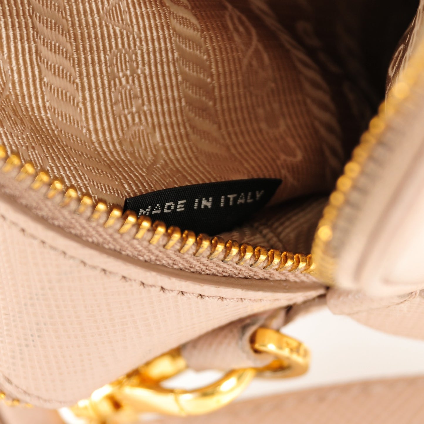 Saffiano Mini Double Zip Crossbody Cammeo