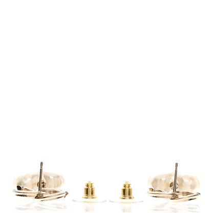 Chanel Pearl CC Heart Drop Earrings Gold 4 of 5