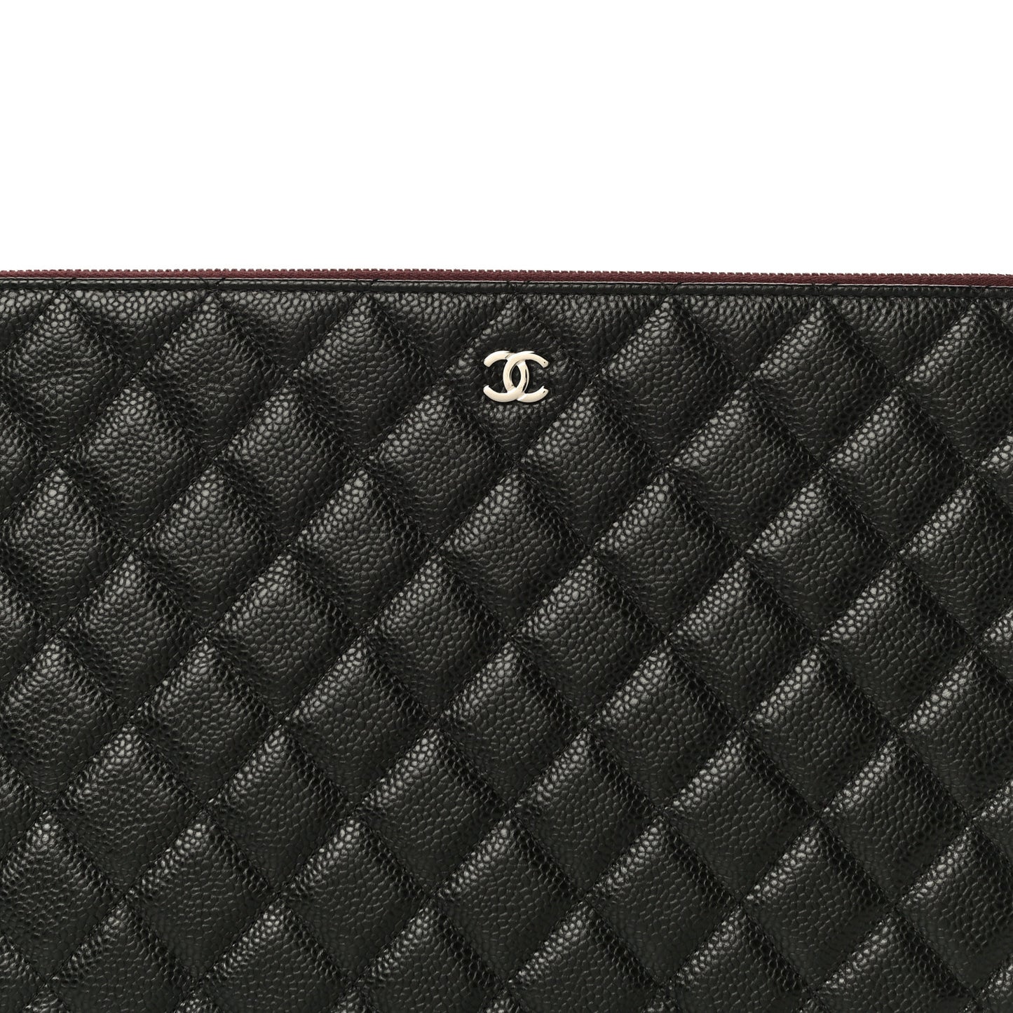 Caviar Quilted Large Cosmetic Case Black