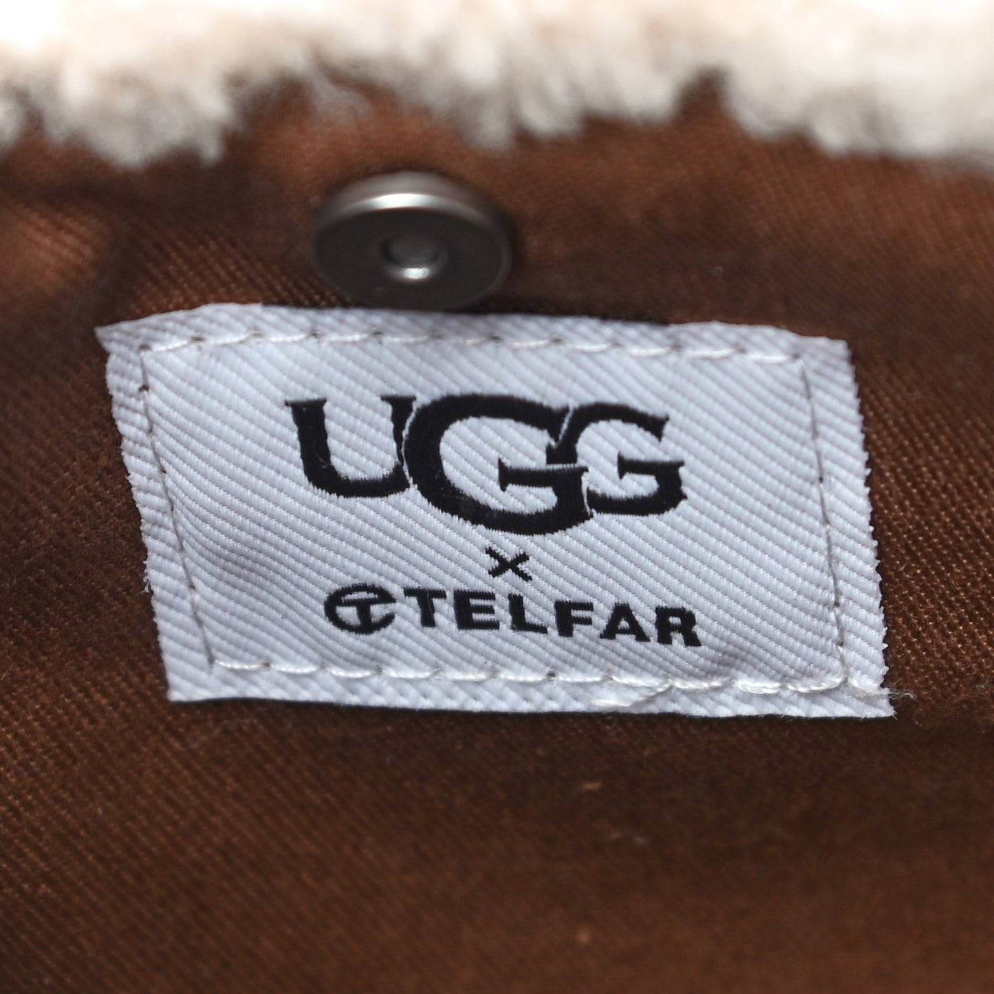 X UGG Suede Shearling Small Shopping Bag Chestnut