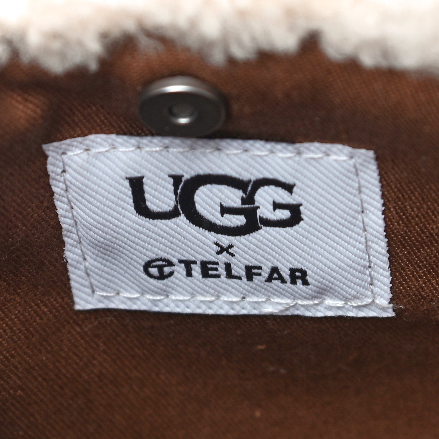 Telfar X UGG Suede Shearling Small Shopping Bag Chestnut 6 of 10