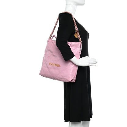 Chanel Shiny Calfskin Quilted Small Chanel 22 Dark Pink 2 of 13