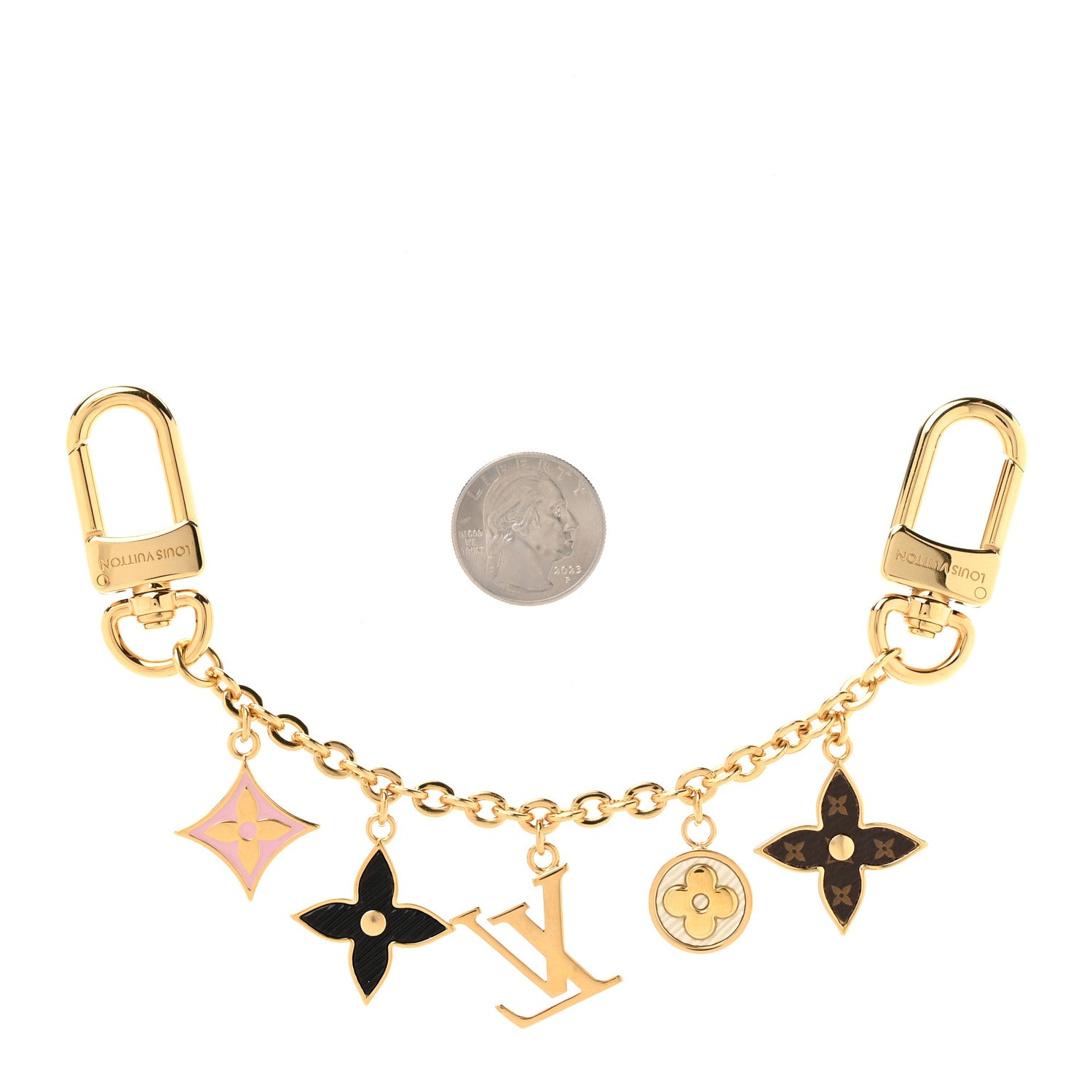 Louis Vuitton Metal Monogram Epi Spring Street Bag Charm Key Holder Gold 2 of 4