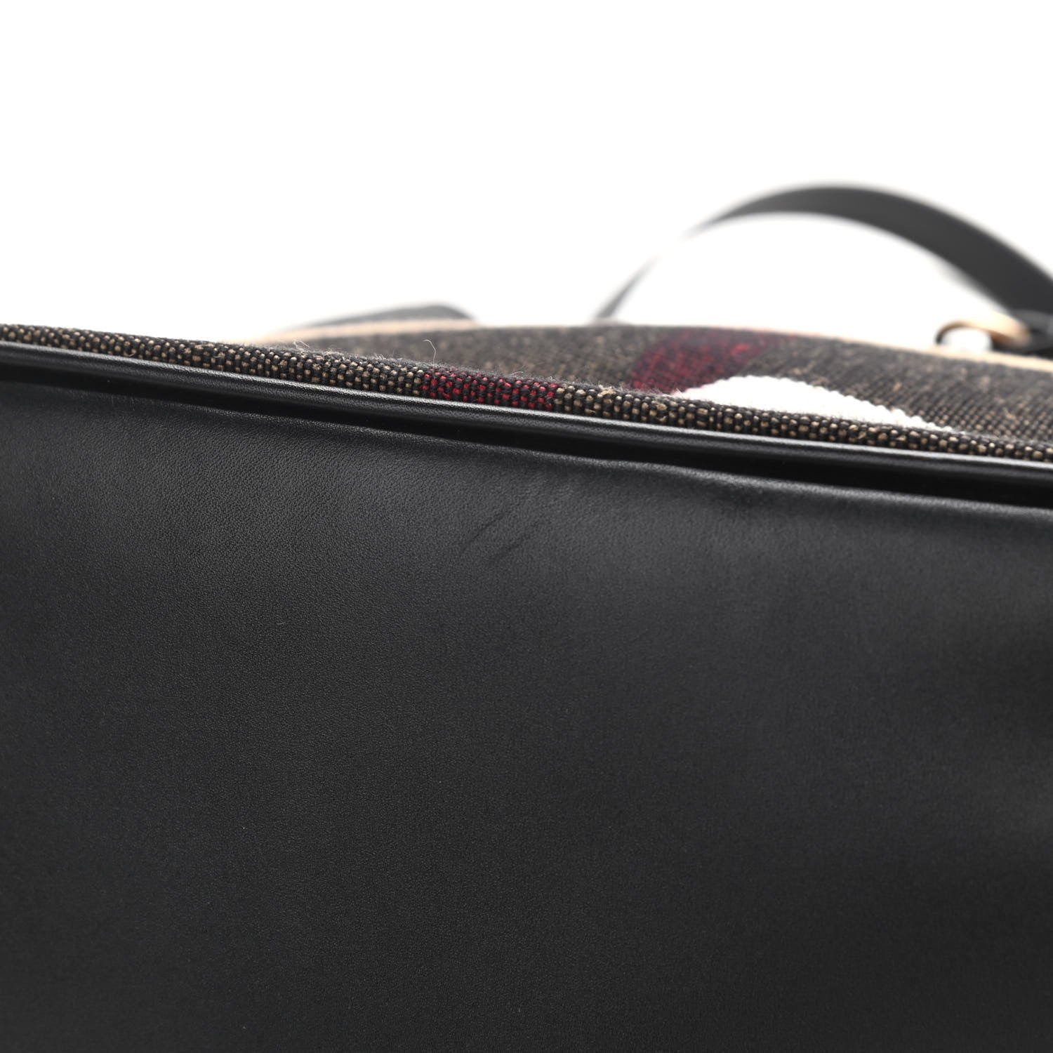 Burberry Grainy Calfskin Canvas Mega Check Medium Ashby Tassel Hobo Black 12 of 14