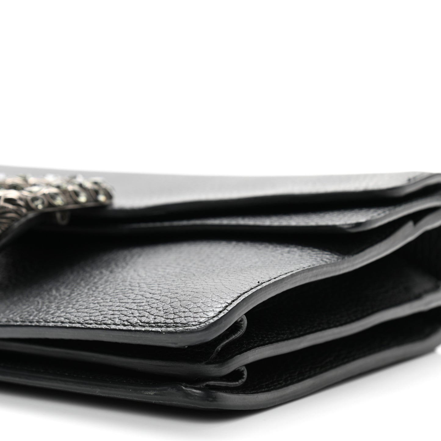 Pebbled Calfskin Small Dionysus Shoulder Bag Black