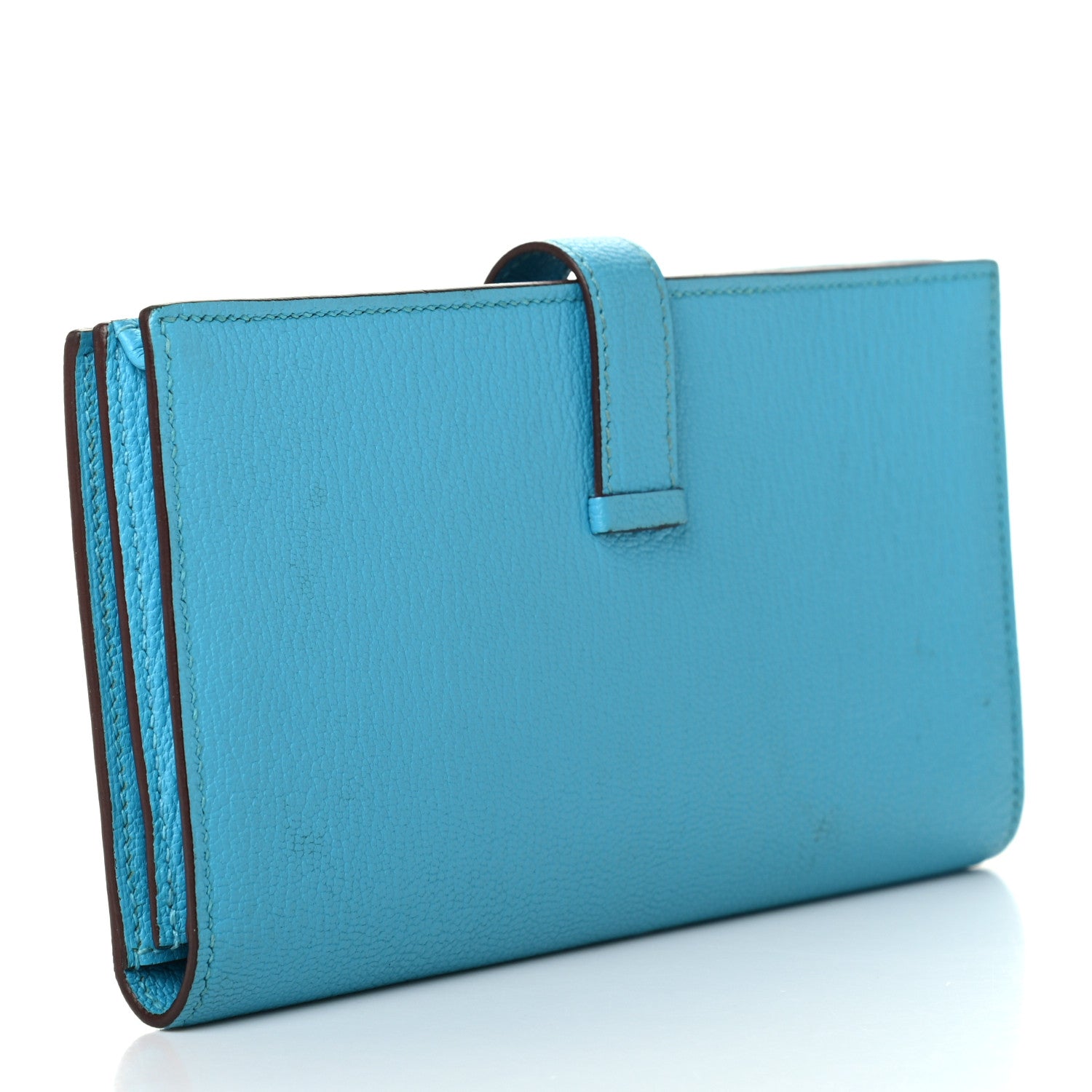 Hermes Chevre Mysore Bearn Gusset Wallet Bleu Azteque 4 of 8