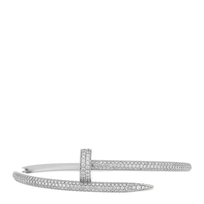 Cartier 18K White Gold Diamond Juste Un Clou Paved Bracelet 16 1 of 3