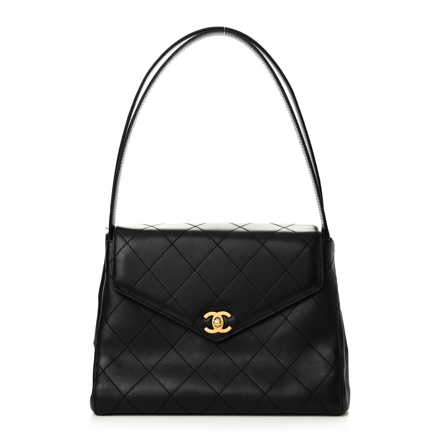 Chanel Lambskin Quilted CC Flap Shoulder Bag Black 1 of 12