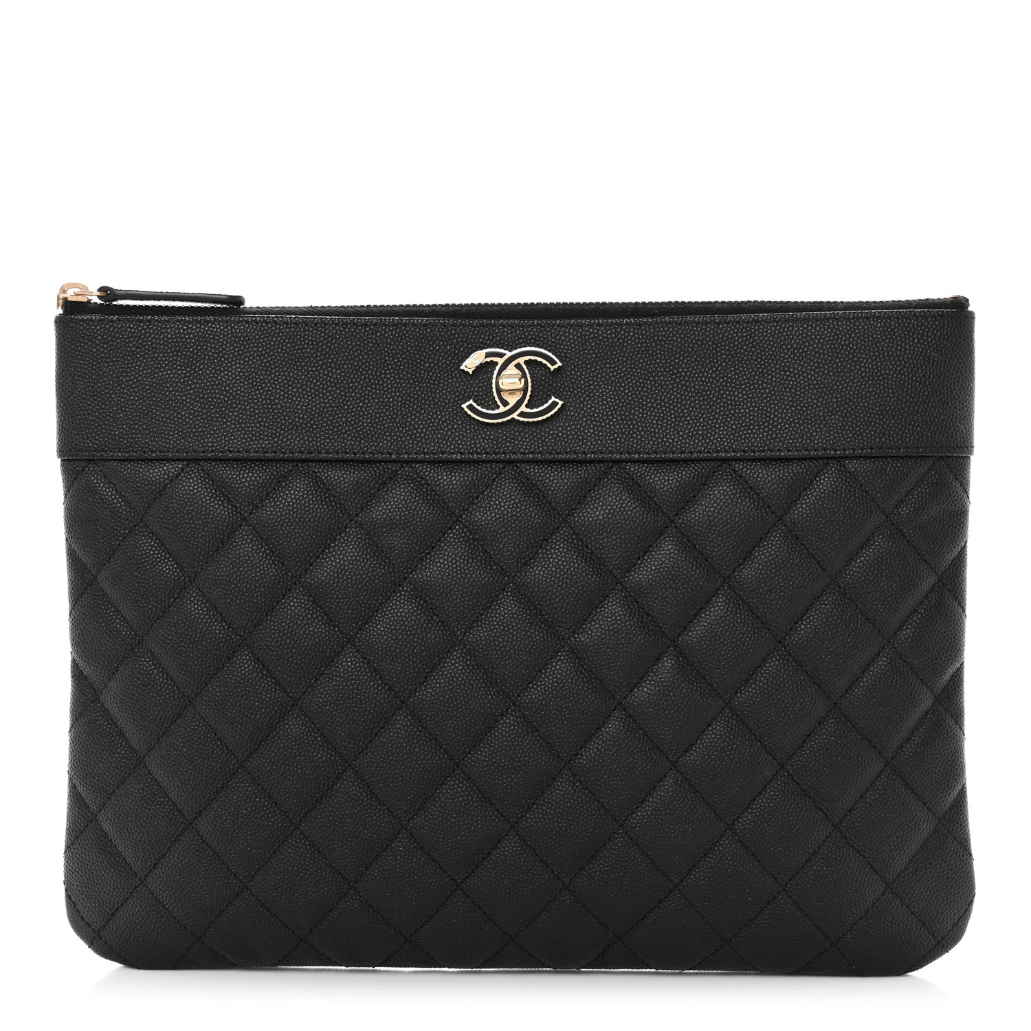 Chanel Caviar Quilted Medium Vintage Mademoiselle Cosmetic Case Black 1 of 12