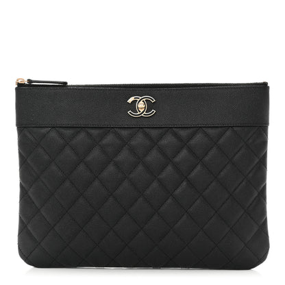 Chanel Caviar Quilted Medium Vintage Mademoiselle Cosmetic Case Black 1 of 12