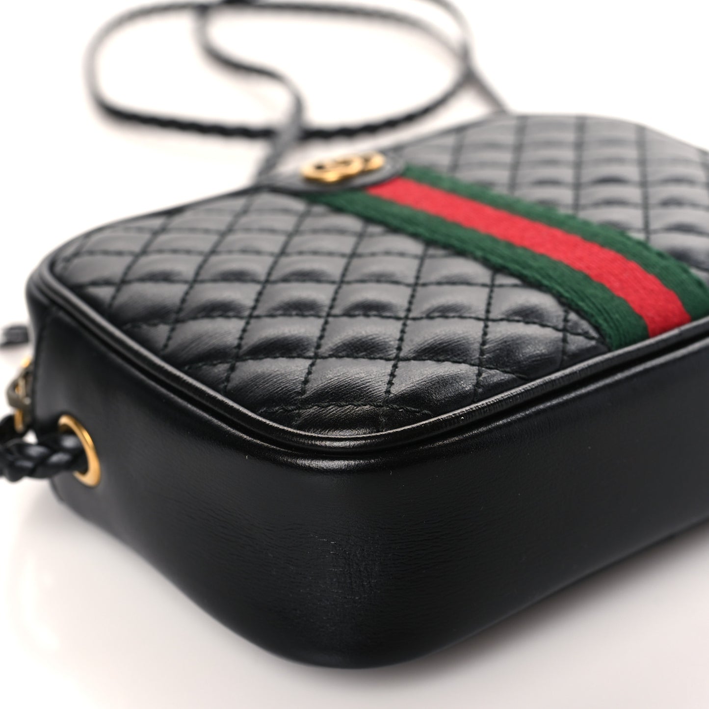 Calfskin Trapuntata Web Mini GG Shoulder Bag Black