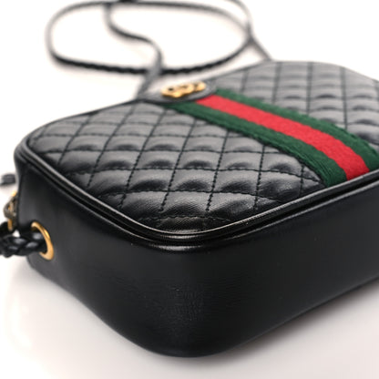 Gucci Calfskin Trapuntata Web Mini GG Shoulder Bag Black 7 of 9