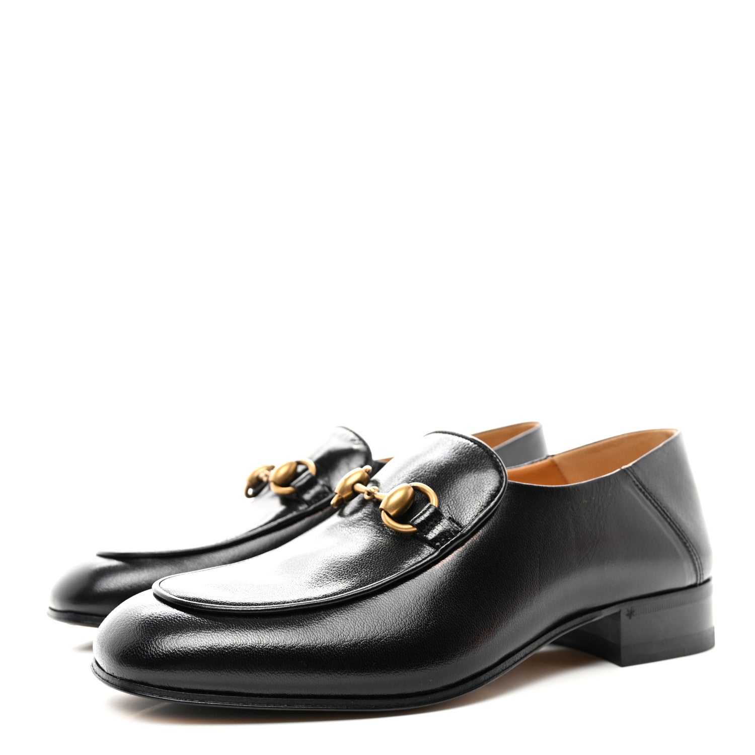 Gucci Goatskin Womens Horsebit Mid-Heel Loafers 36.5 Black 3 of 8