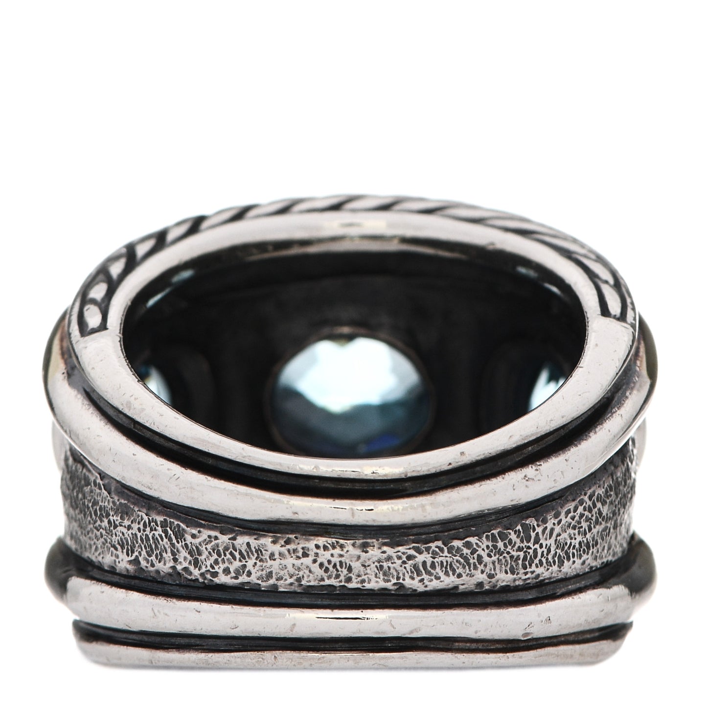 Sterling Silver 14K Yellow Gold Blue Topaz Renaissance Ring 54 7