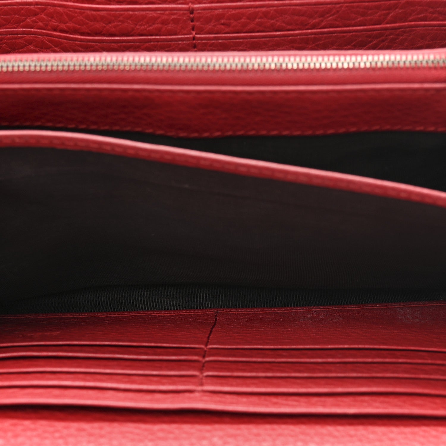 Gucci Calfskin Matelasse GG Marmont Chain Wallet Vulcanic Red 7 of 19