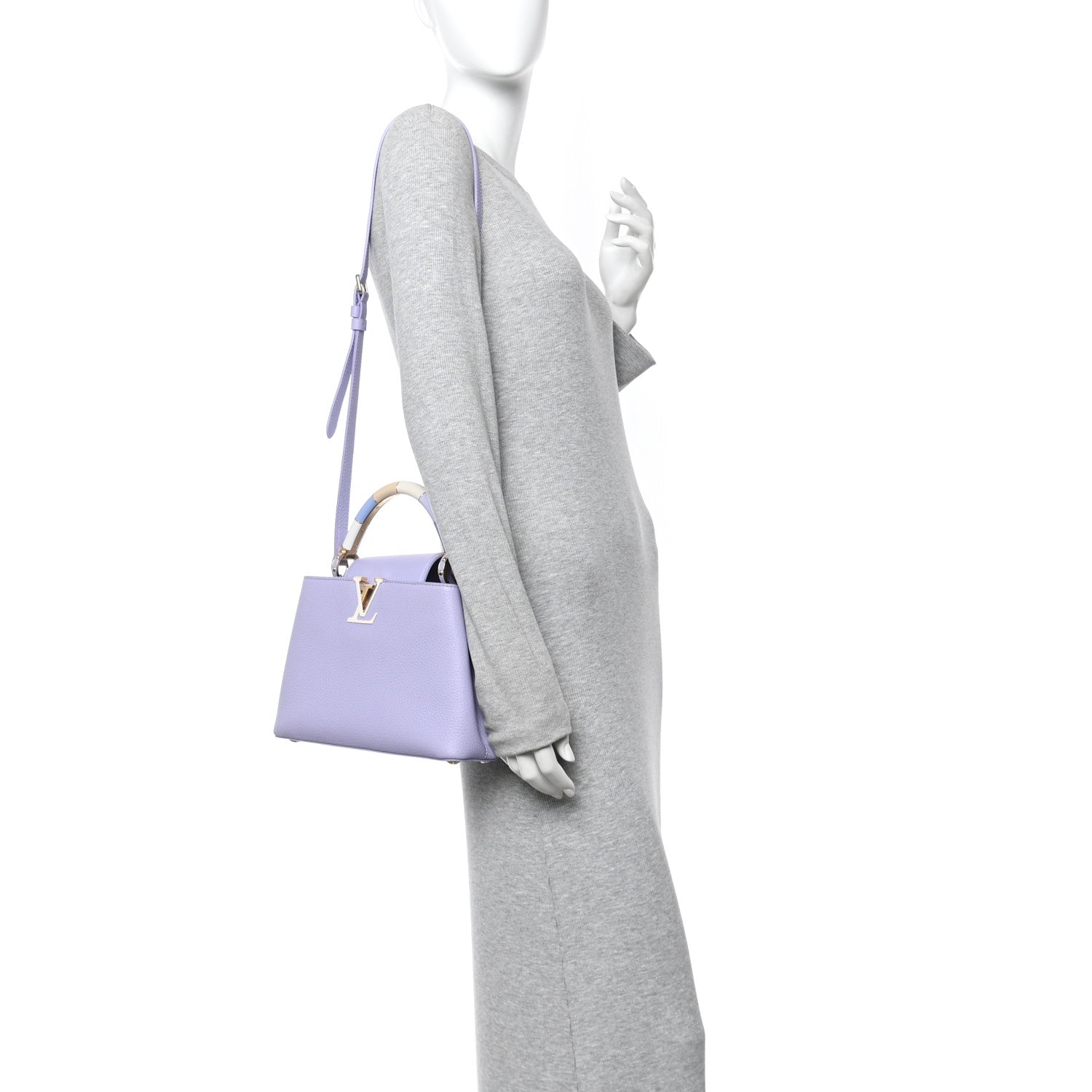 Louis Vuitton Taurillon Kintsugi Capucines BB Iris 2 of 9