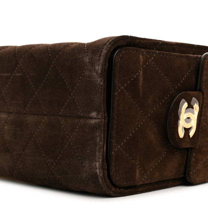 Chanel Suede Quilted Mini Chanel 25 Handbag Dark Brown 10 of 10