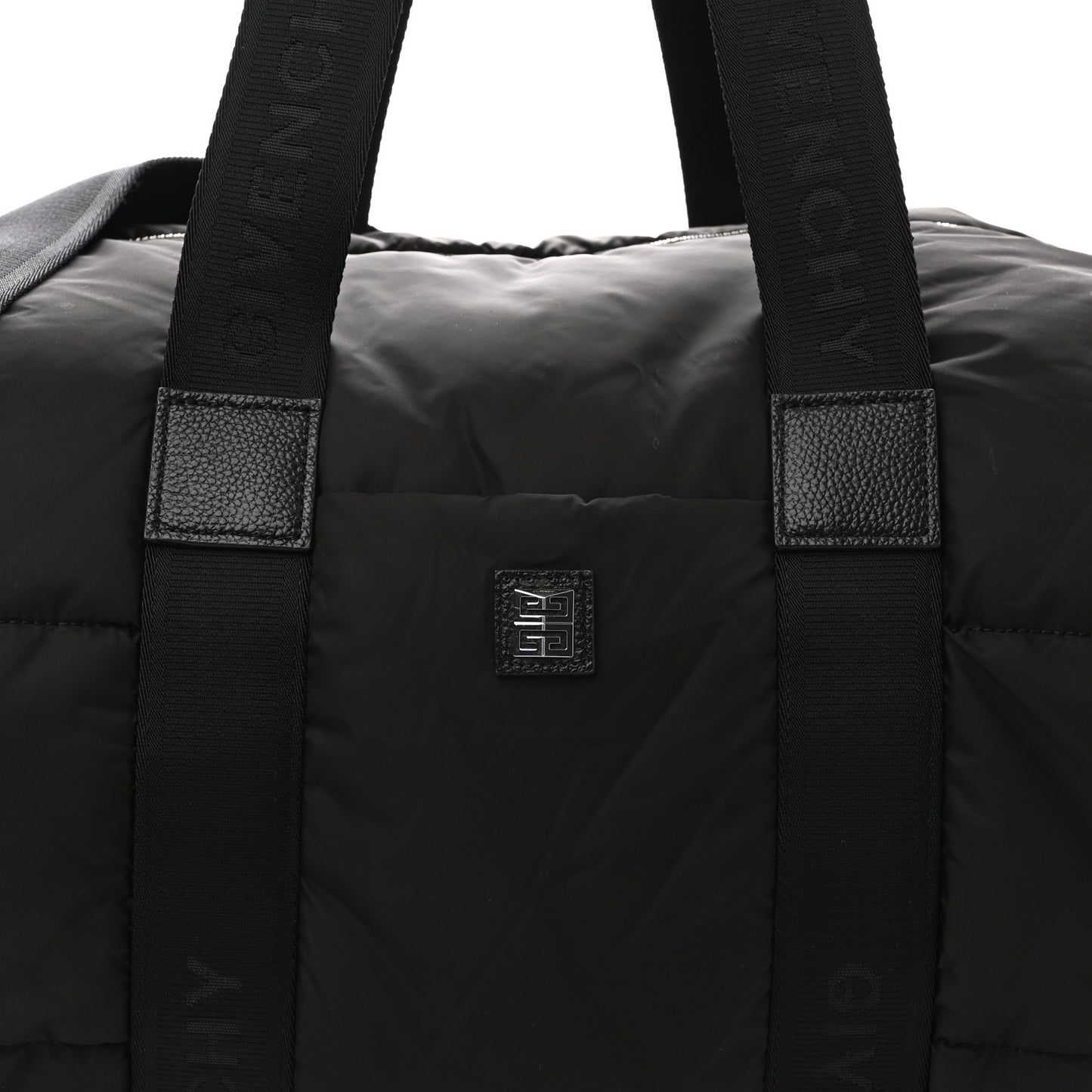 Padded Nylon Logo Diaper Bag Black