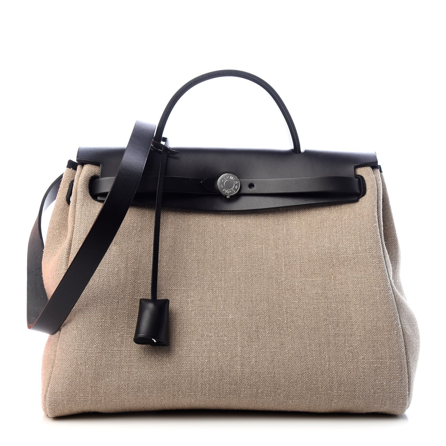 Hermes Military Toile Vache Hunter Herbag Zip Retourne 31 PM Ficelle Black 1 of 10
